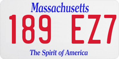 MA license plate 189EZ7