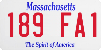 MA license plate 189FA1