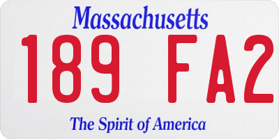 MA license plate 189FA2