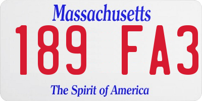 MA license plate 189FA3