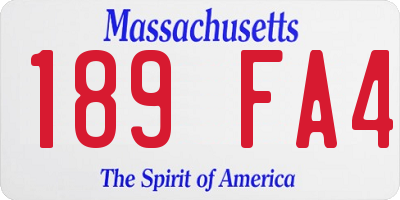 MA license plate 189FA4