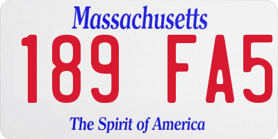 MA license plate 189FA5