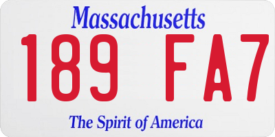 MA license plate 189FA7