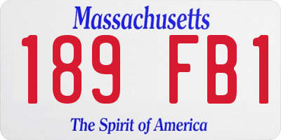 MA license plate 189FB1