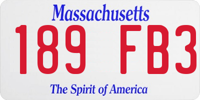 MA license plate 189FB3