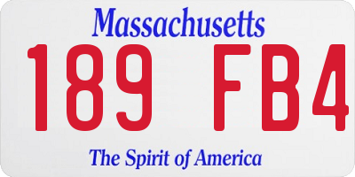 MA license plate 189FB4