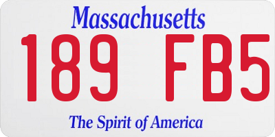 MA license plate 189FB5