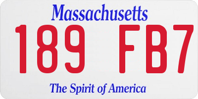 MA license plate 189FB7