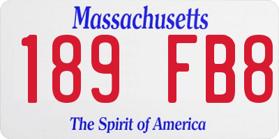 MA license plate 189FB8