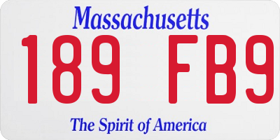 MA license plate 189FB9