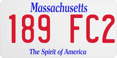 MA license plate 189FC2