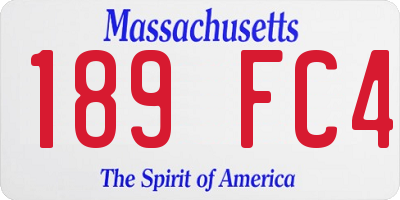MA license plate 189FC4