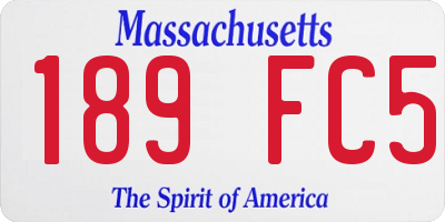 MA license plate 189FC5