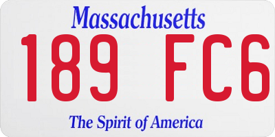 MA license plate 189FC6