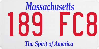 MA license plate 189FC8