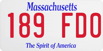 MA license plate 189FD0