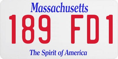 MA license plate 189FD1