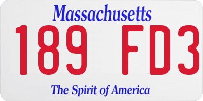 MA license plate 189FD3