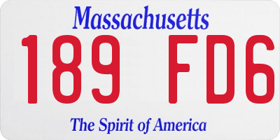 MA license plate 189FD6