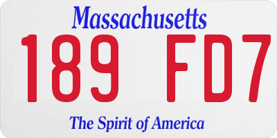 MA license plate 189FD7