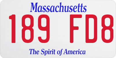 MA license plate 189FD8