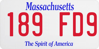 MA license plate 189FD9