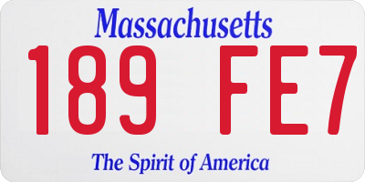 MA license plate 189FE7