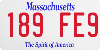MA license plate 189FE9