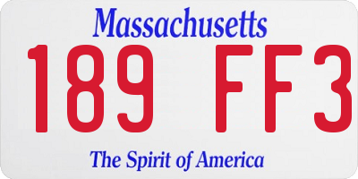 MA license plate 189FF3