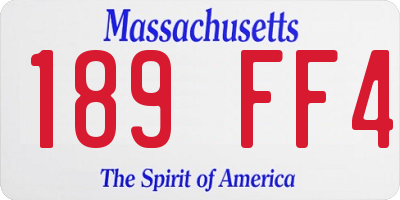 MA license plate 189FF4