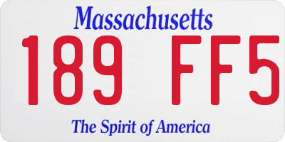 MA license plate 189FF5