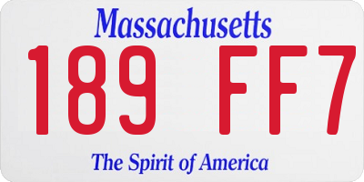 MA license plate 189FF7