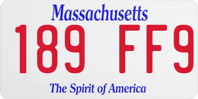 MA license plate 189FF9