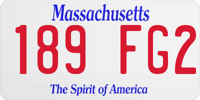 MA license plate 189FG2