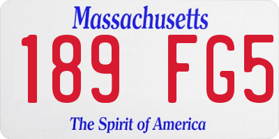 MA license plate 189FG5