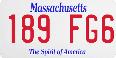 MA license plate 189FG6