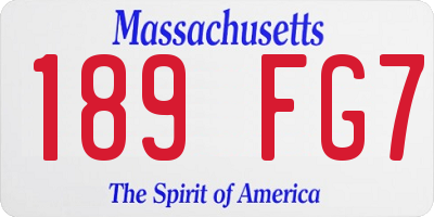 MA license plate 189FG7