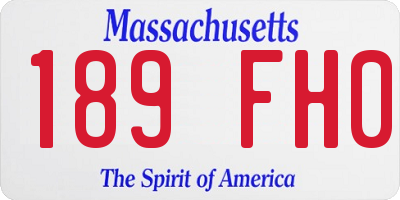 MA license plate 189FH0