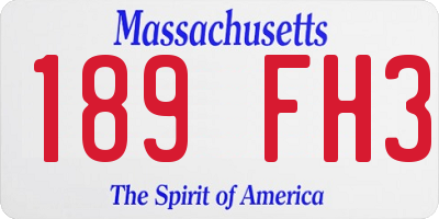 MA license plate 189FH3