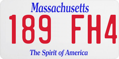 MA license plate 189FH4