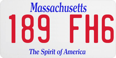 MA license plate 189FH6