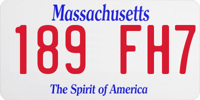 MA license plate 189FH7