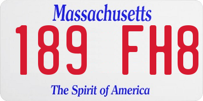 MA license plate 189FH8