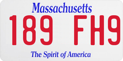 MA license plate 189FH9