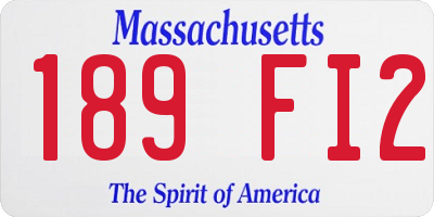 MA license plate 189FI2