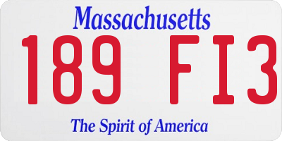 MA license plate 189FI3