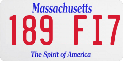 MA license plate 189FI7