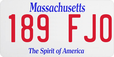 MA license plate 189FJ0