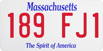 MA license plate 189FJ1