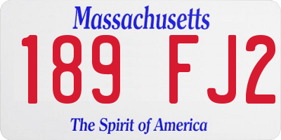 MA license plate 189FJ2